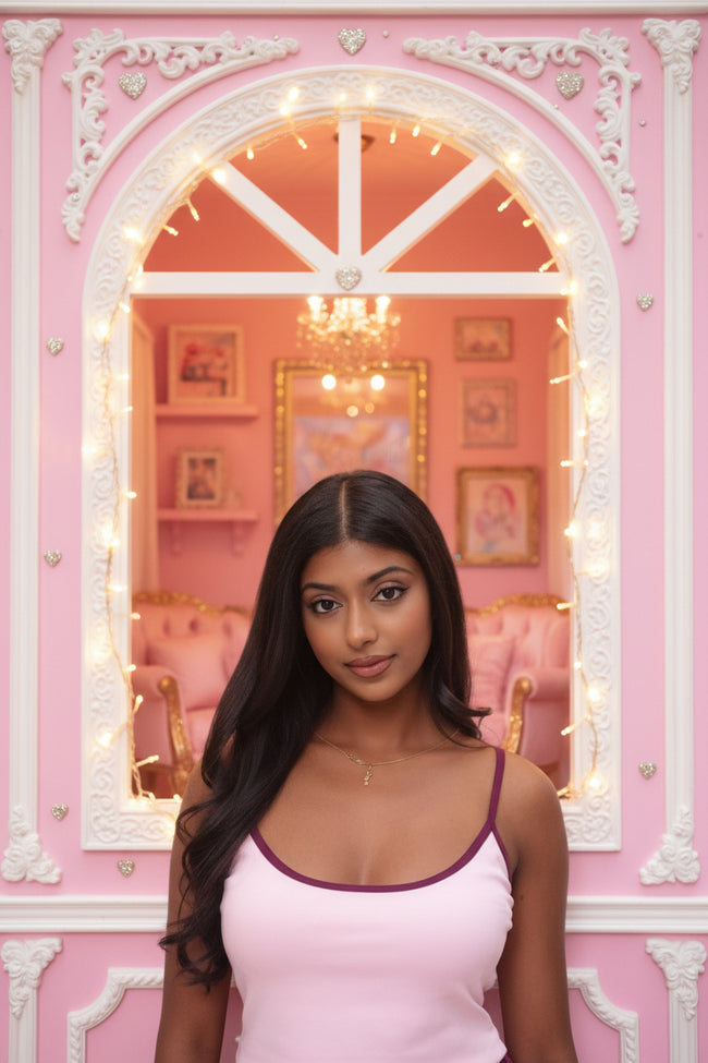 Still pink Organic Cotton Camisole with Built-In Bra