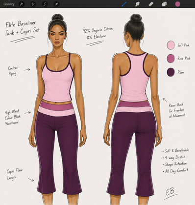 Still Pink Organic Cotton Capri leggings