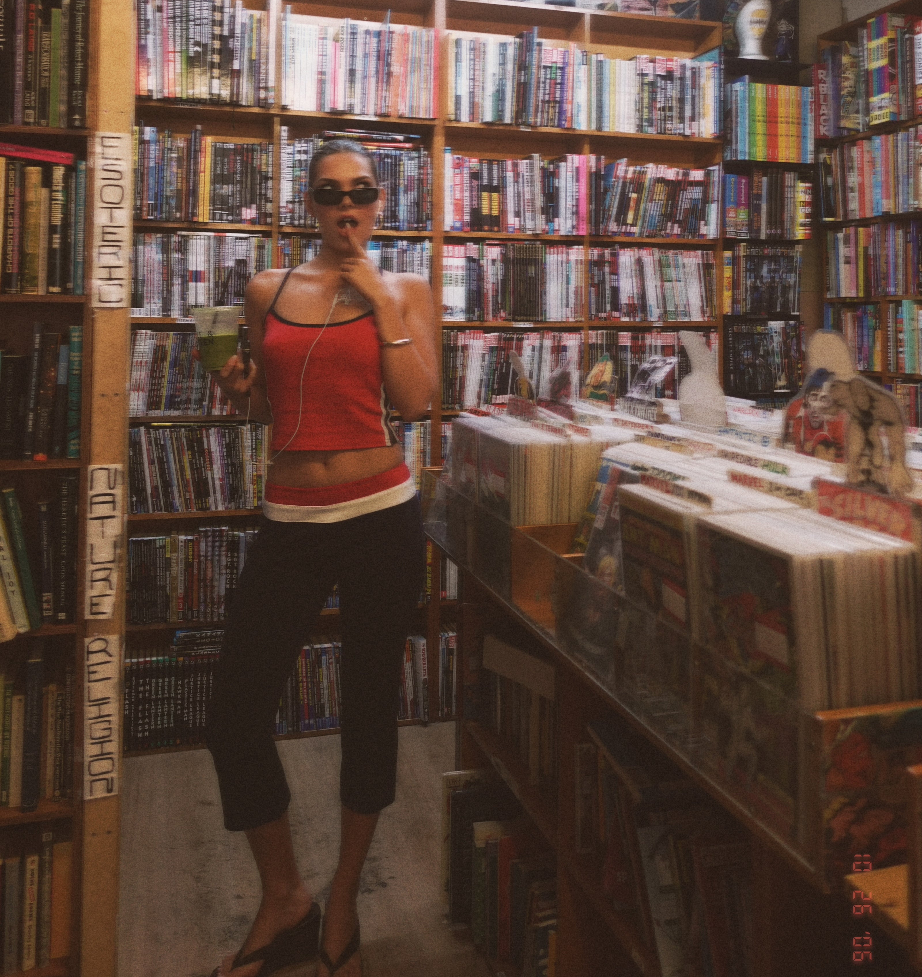 Record Store Organic Cotton Capri leggings